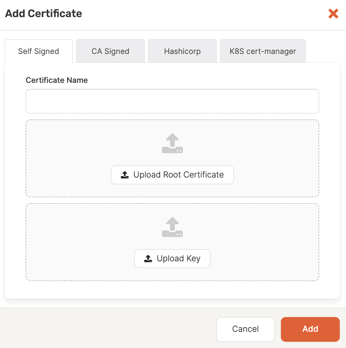 Add Self Signed certificate Add Self Signed certificate